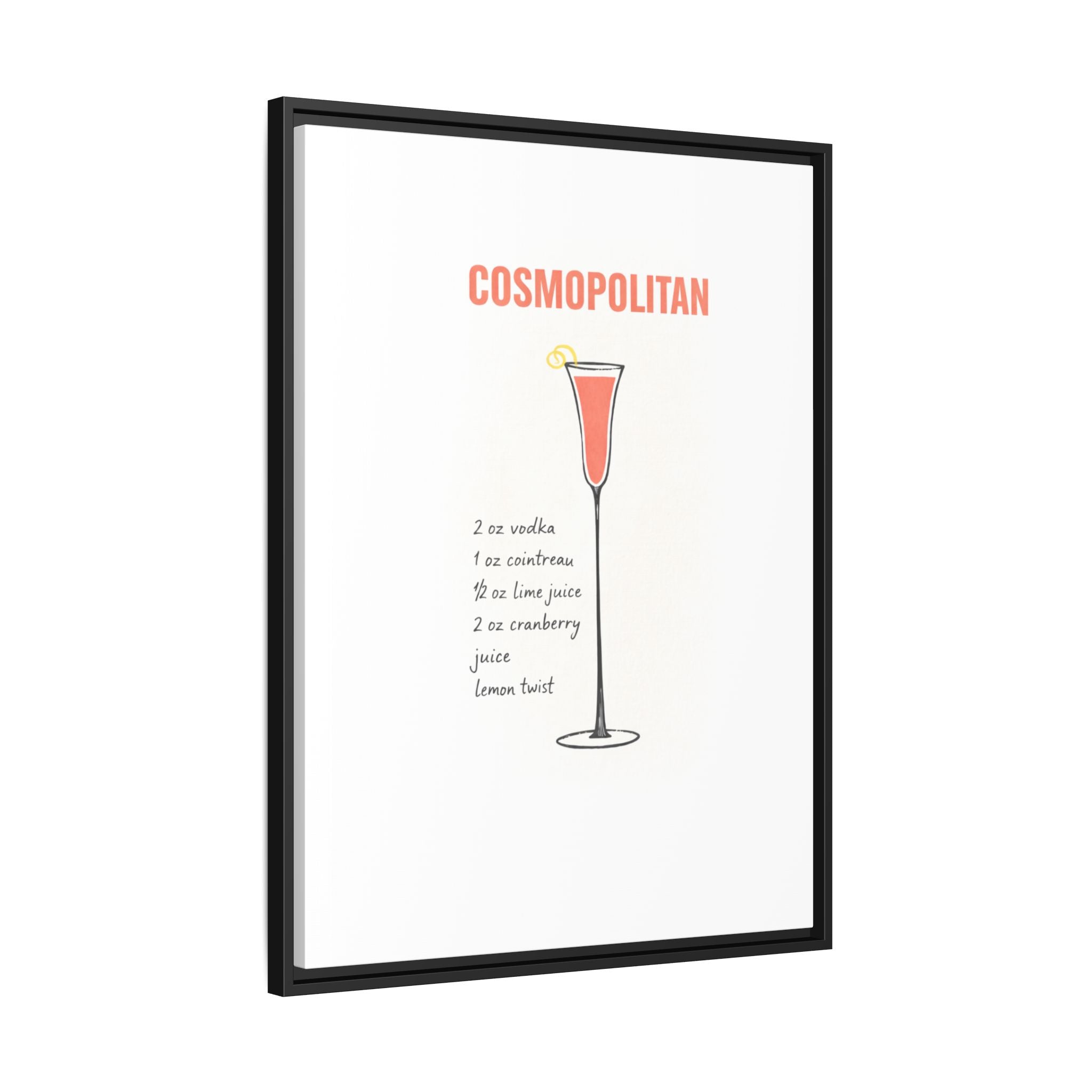 Cosmopolitan Cocktail Framed Canvas Print — END USER COMFY FORMULA