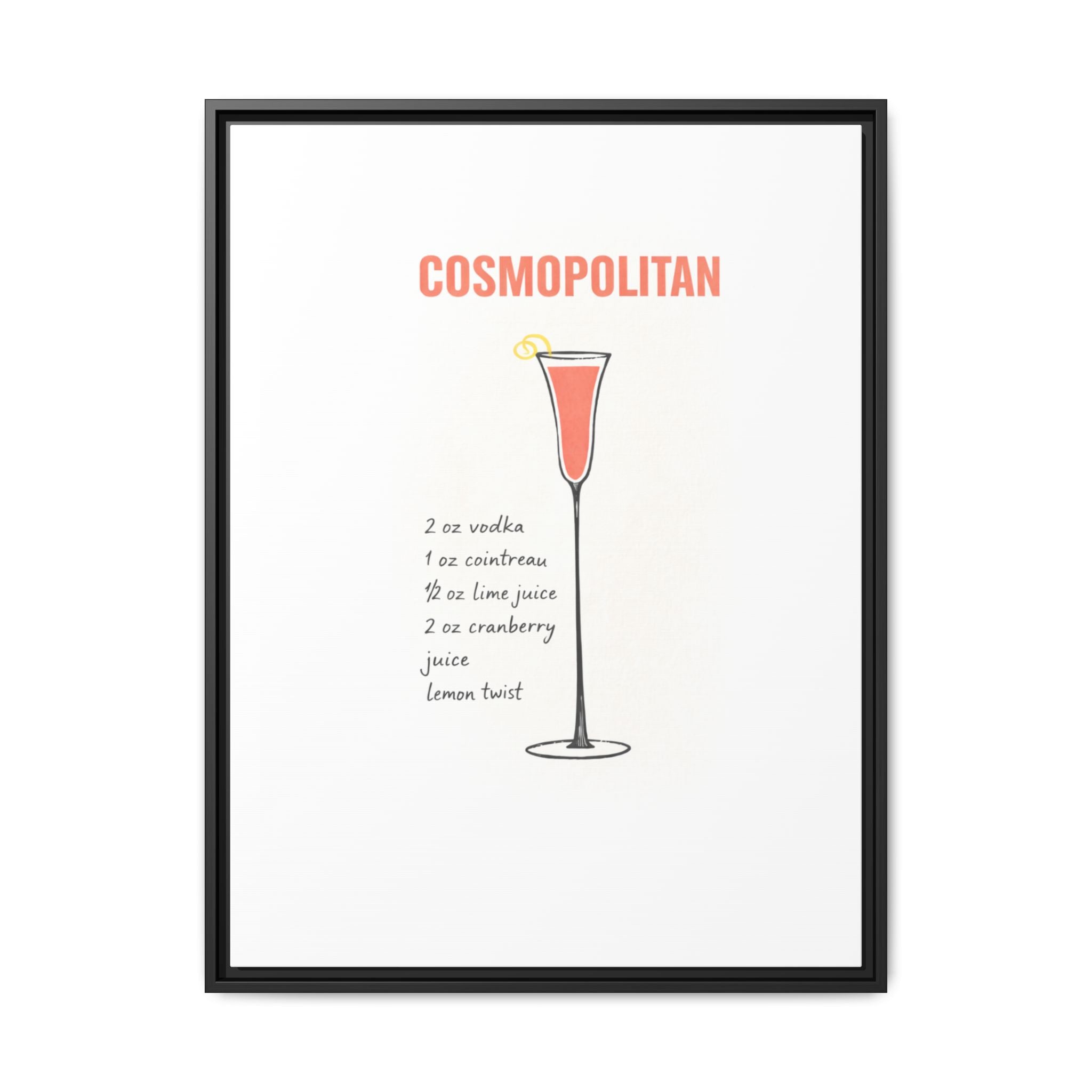 Cosmopolitan Cocktail Framed Canvas Print — END USER COMFY FORMULA