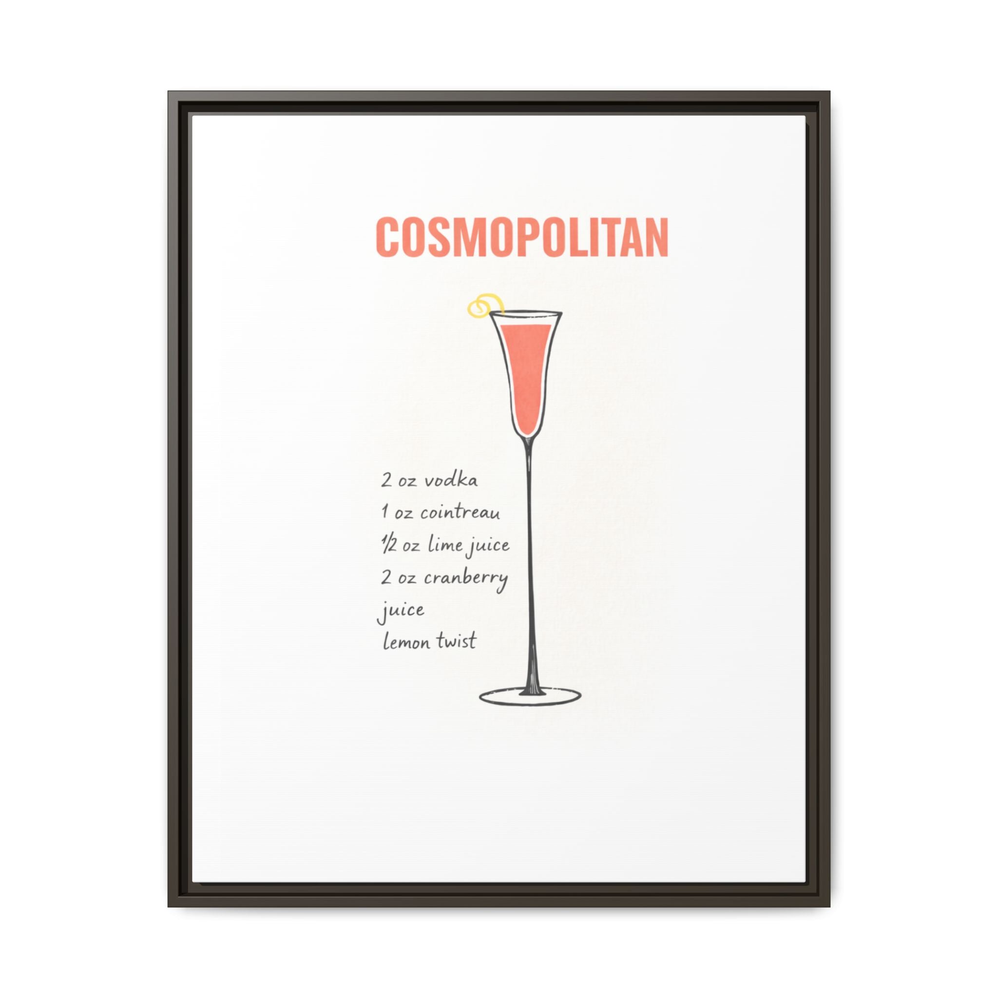 Cosmopolitan Cocktail Framed Canvas Print — END USER COMFY FORMULA