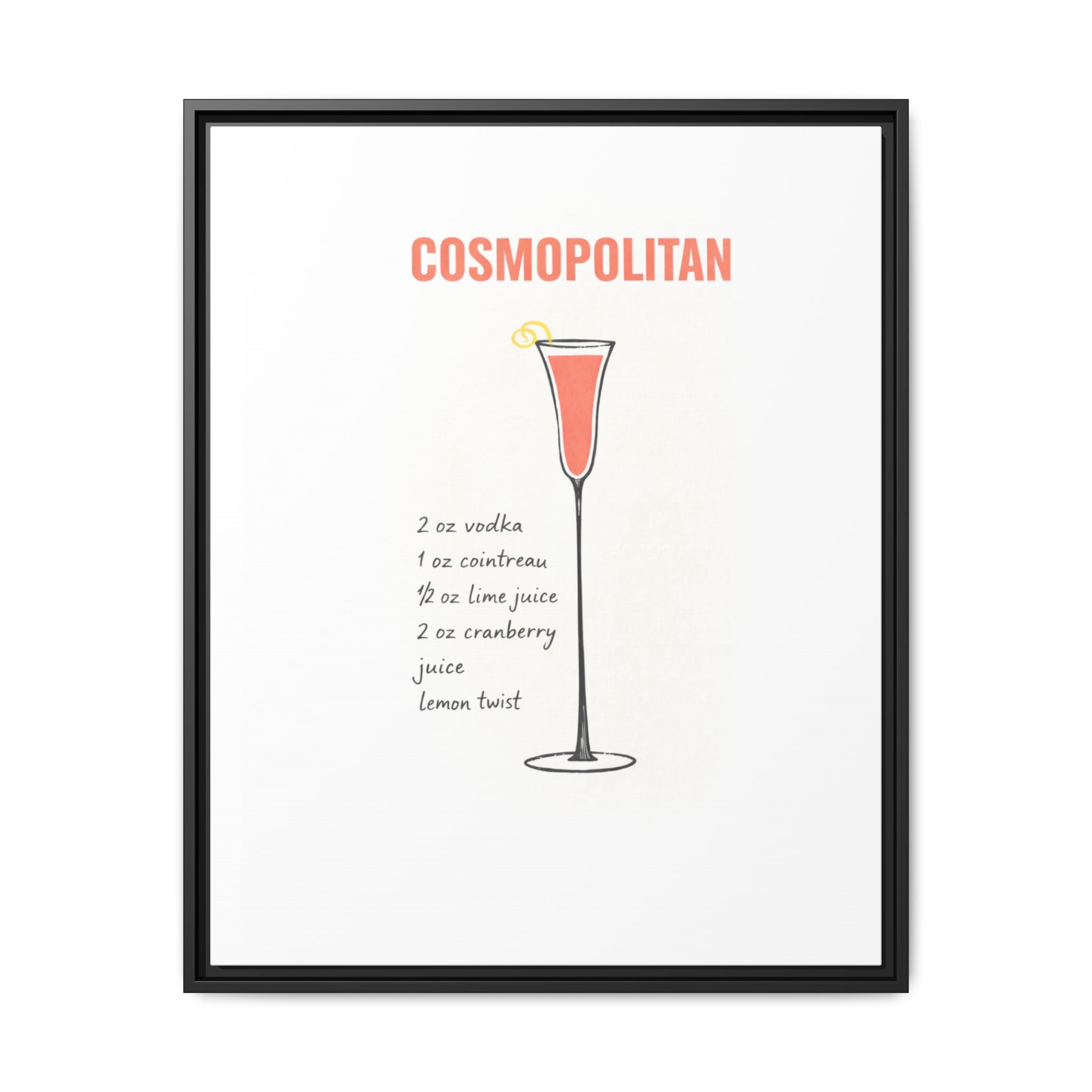 Cosmopolitan Cocktail Framed Canvas Print — END USER COMFY FORMULA