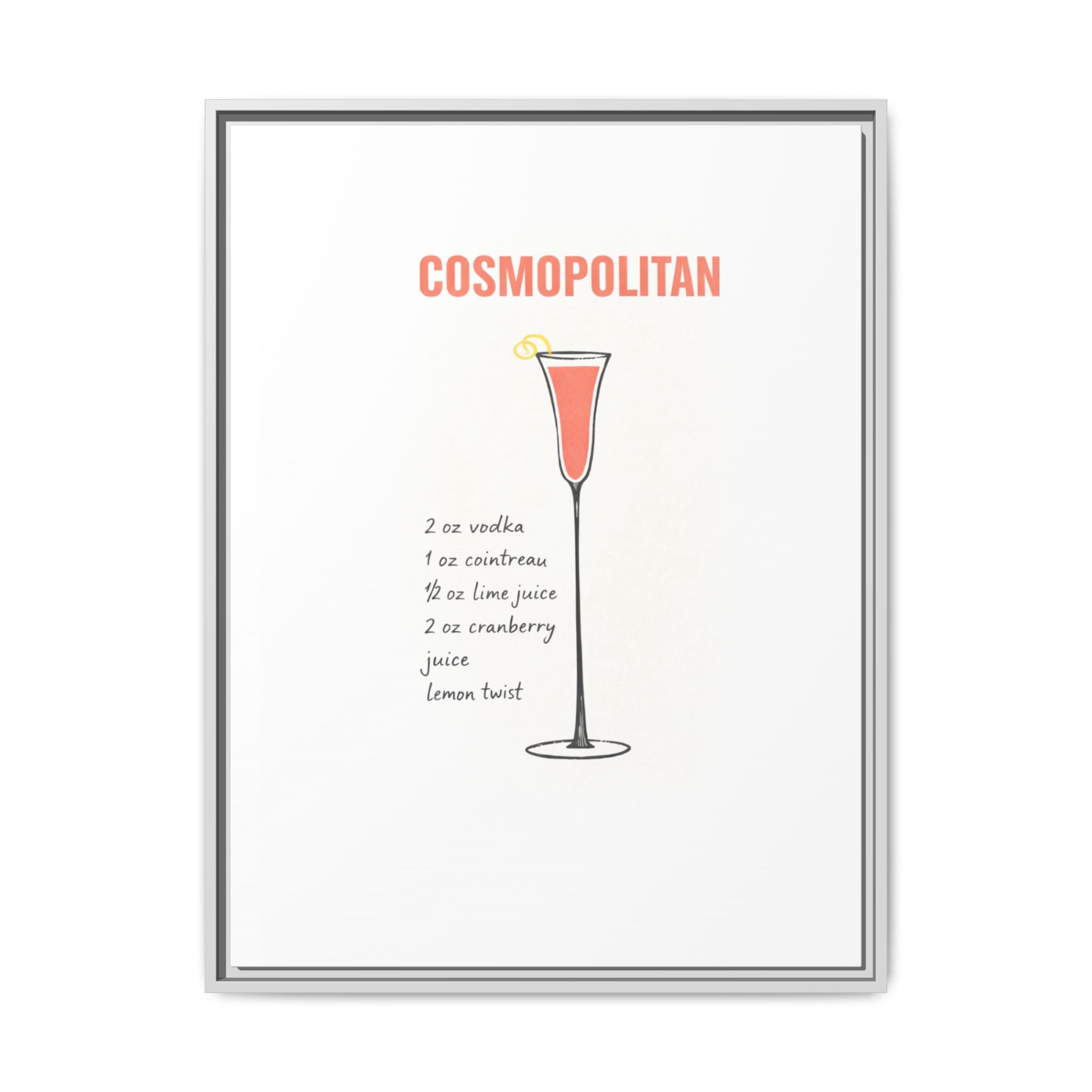 Cosmopolitan Cocktail Framed Canvas Print — END USER COMFY FORMULA